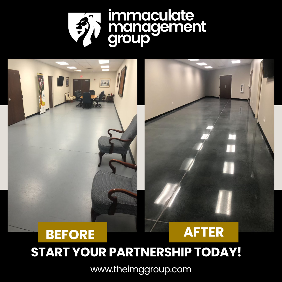 Before and after floor polishing by IMG