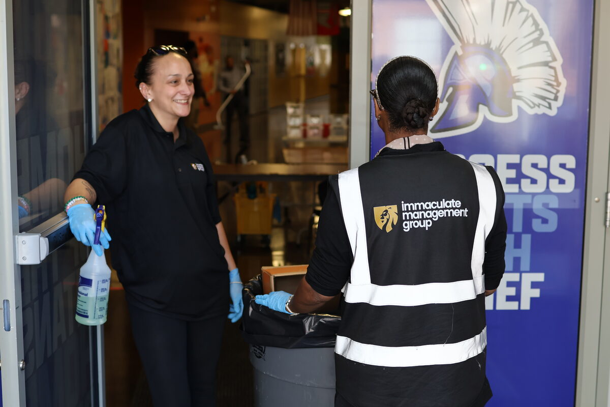 IMG janitorial team servicing a school