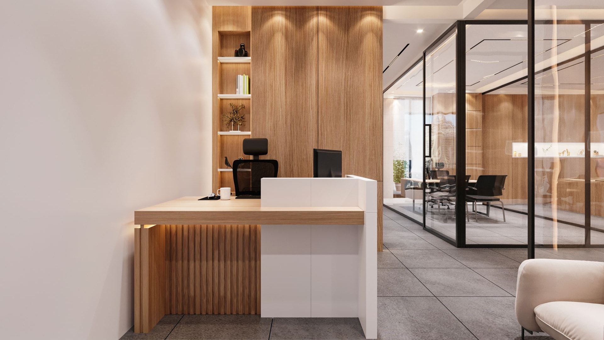 Lobbies & Reception: clean modern office space